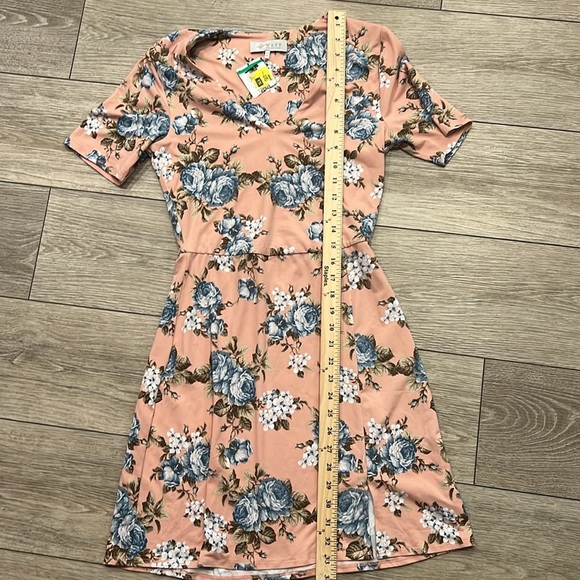 NWT XS Beautiful pink and blue floral dress - Picture 6 of 7